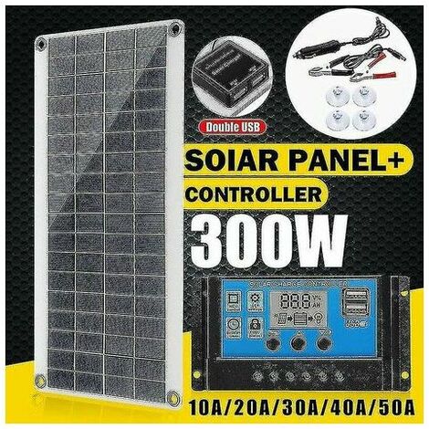 Kit de panneau solaire 300w 12v/24v chargeur de batterie + contrôleur 40a  pour caravane de voiture Rv 