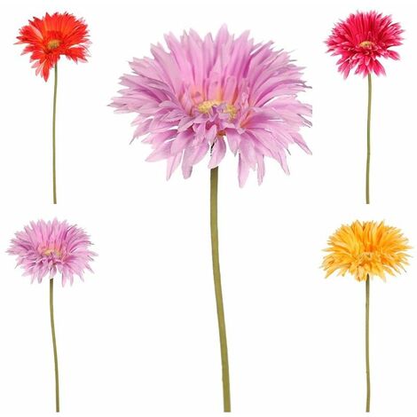 Vara flor Gerbera artificial. Realista de Tela. Altura 55 cm