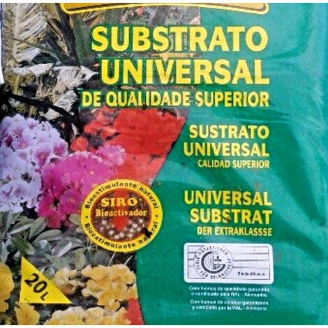 Sustrato Universal Calidad Superior. Bioestimulante Natural. Envase de 20 Litros