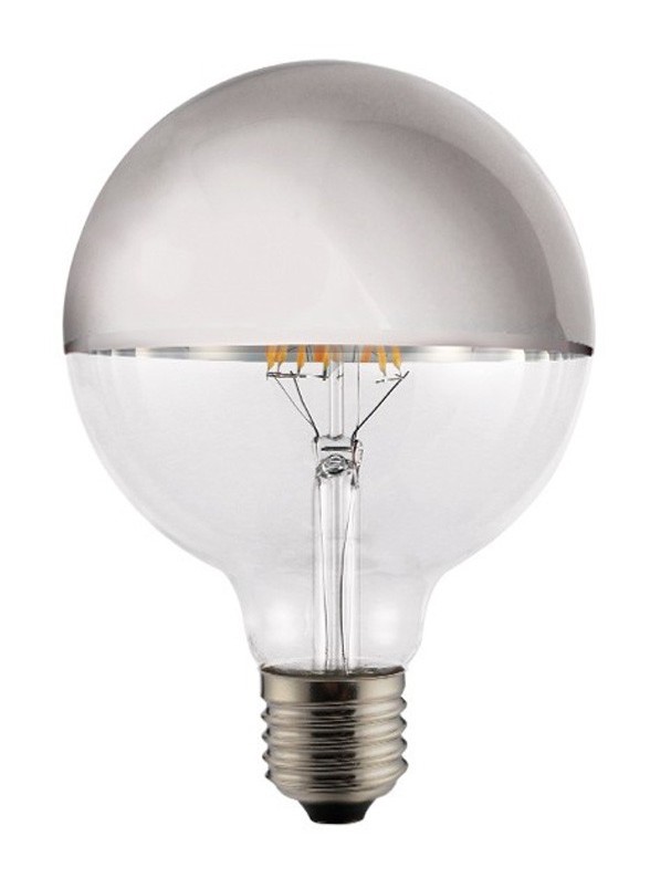 Bombilla LED decorativa globo Espejo Plata E27 (8W)