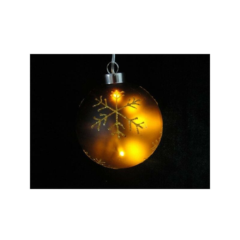 Electrobilsa Bola Navidad led cristal con estrellas doradas 5 cm