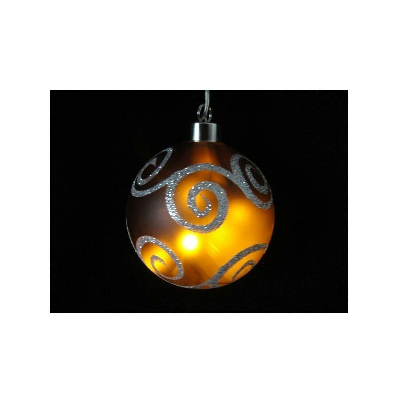 Electrobilsa Bola Navidad led en cristal con dorados de 5 cm circulos