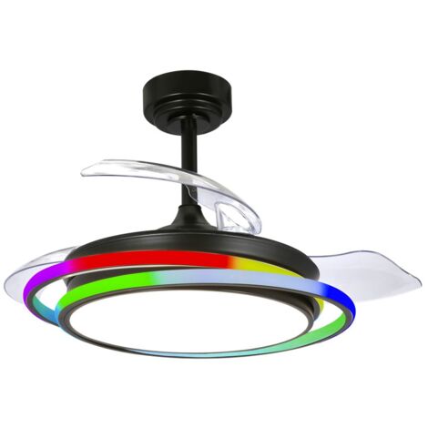 Ventilador LED aspas plegables Antila Mini RGB CCT (45W)  Negro (1/4)