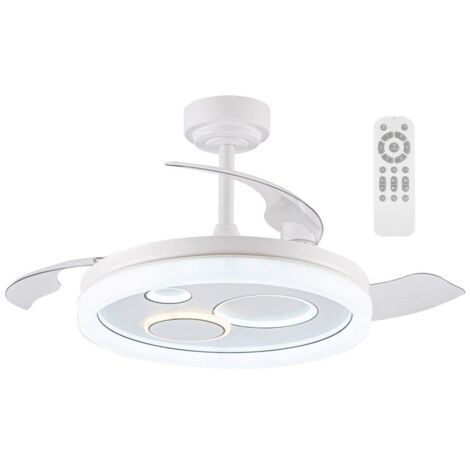 Ventilador LED aspas retráctiles Raina Blanco CCT Dim (50W)