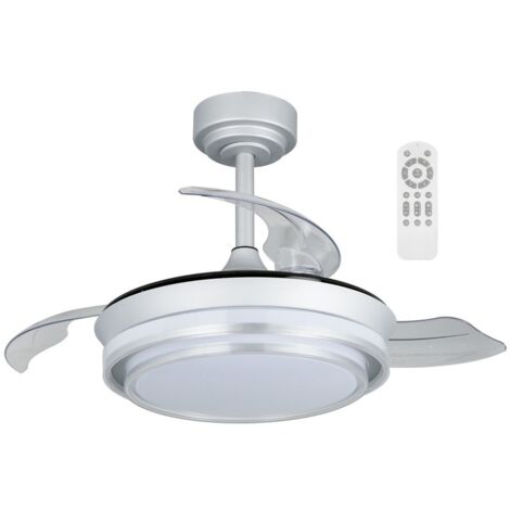 Ventilador LED aspas plegables Mesina Mini Plata CCT Dim (46W) (1/5)