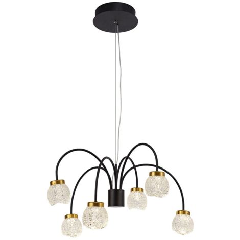 Lámpara LED COB de techo colgante "Fany" de tipo araña con seis luces (30W 3000K 1800lm) IP20 fabricada en hierro, aluminio y cr (1/4)