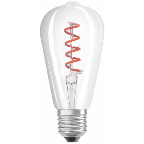 Bombilla LED E27 filamento rizado (4W)  Rosa (1/2)