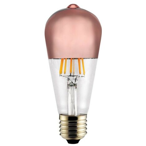Bombilla LED vintage ST64 “Half Mirror” con efecto espejo E27 (6W 2700K 640lm) RLED – Bronce (1/2)