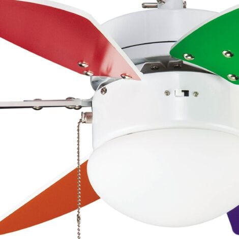Ventilador de techo con luz Basic Multicolor