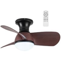 Ventilador de techo LED Mancado Negro+Roble CCT Dim (20W)