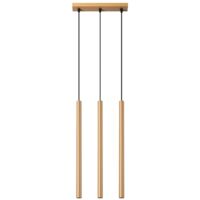 Lámpara colgante Vacu dorado, 3 luces