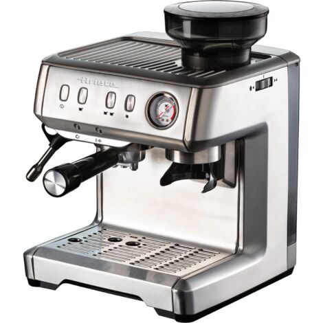 Ariete 1313 Metal Espresso Coffee Machine with Bean Grinder, Stainless ...