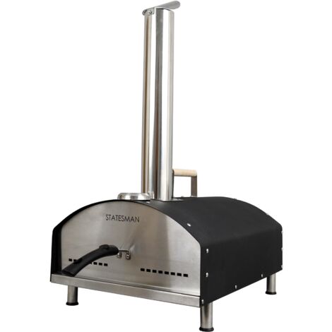 Wood Pizza Oven, 13 Inch, Chimney, Included Pizza Shovel, Statesman SKPO0W13SS (1/5)