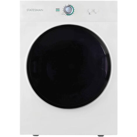 Statesman TD03VFW Freestanding Compact Vented Tumble Dryer, 3kg Drying Capacity, 3 Drying Programmes, Overheat Sensor, White
