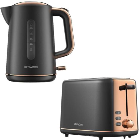 Kenwood Abbey Lux 1.7 Kettle & 2 Slice Toaster Set, Grey/Rose Gold