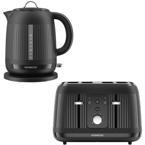 Kenwood Dawn 1.7L Kettle & 4 Slice Toaster Set, Midnight Black