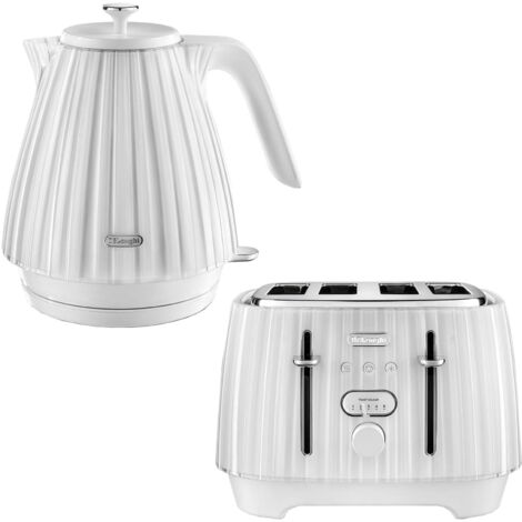 Delonghi Ballerina 1.7L Kettle & 4 Slice Toaster Set, White (1/4)