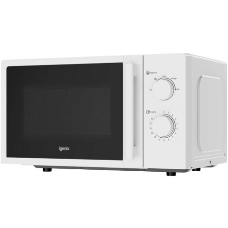Igenix IGMS0820MSSW Solo Manual Microwave with Stainless Steel Cavity, 20 Litre Capacity with 5 Power Levels, 800 W, 35mm Turntable, White (1/3)