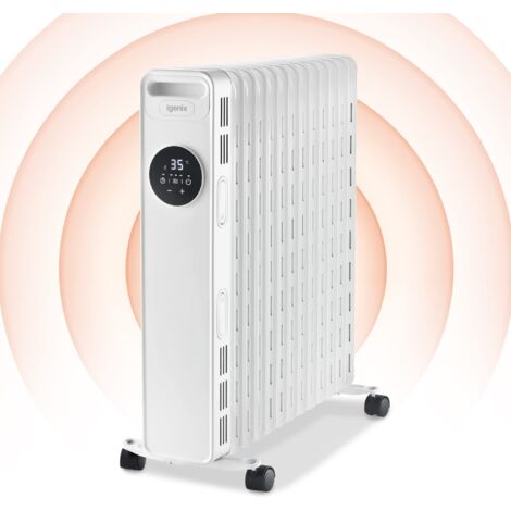 Igenix Digital Oil Filled Radiator, 2.5kW/2500W, Overheat Protection ...