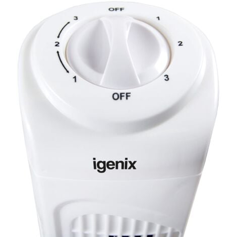 Igenix Tower Fan, Oscillating, 29 Inch, 3 Speeds, White - DF0029