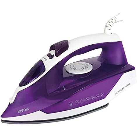 Igenix PowerSteam Steam Iron, 2200W, Purple/White - IG3122