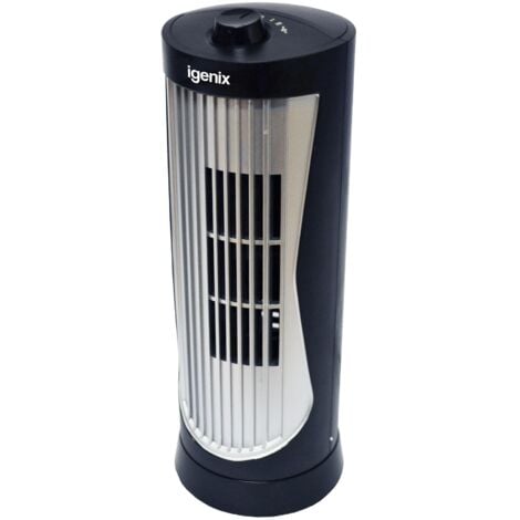 Igenix Mini Tower Fan, Oscillating, 12 Inch, Black - DF0020