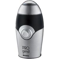 Ariete 1600 Pro Grind Coffee Grinder, Compact Design, Cord Wrap, Stainless Steel Blades, Cord Storage, Silver