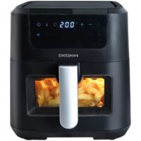 Statesman SKAF05015BK Digital Air Fryer 5 Litre, 1500W, 90 Minute Timer, 360 Hot Air Circulation, 8 Pre Set Cooking Programes, Digital Touch Control Panel