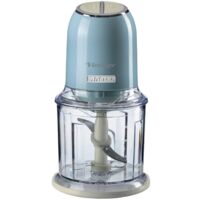 Ariete 438/05 Vintage Mini Chopper, 400W, 600ml Graduated Beaker, 2 Speeds, Stainless Steel Blades, Blue