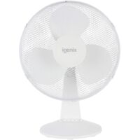 Igenix 16 Inch Desk Fan, 3 Speeds, White - DF1610