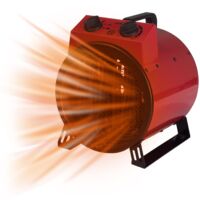 Igenix Commercial Drum Fan Heater, 2 Heat Settings, 3000W, Red - IG9301
