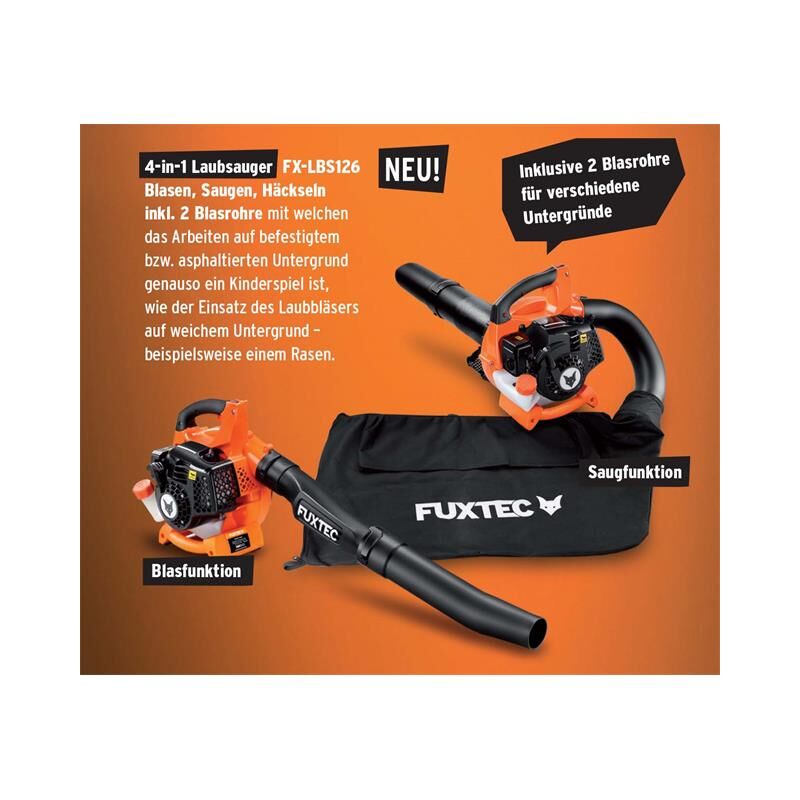 FUXTEC Zubehör Set Für Laubbläser FX-LB126 - Saugrohr Und Fangsack