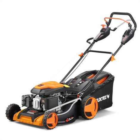 [NEUWERTIG] FUXTEC 4in1 Benzin Rasenmäher mit flexiblem Antrieb 6PS/4,4kW  51cm Schnittbreite  4-Takt Mäher mit Höhenverstellung 25mm-75mm - 60L Grasfangkorb, Mulchfunktion & Seitenauswurf FX-RM5196PR