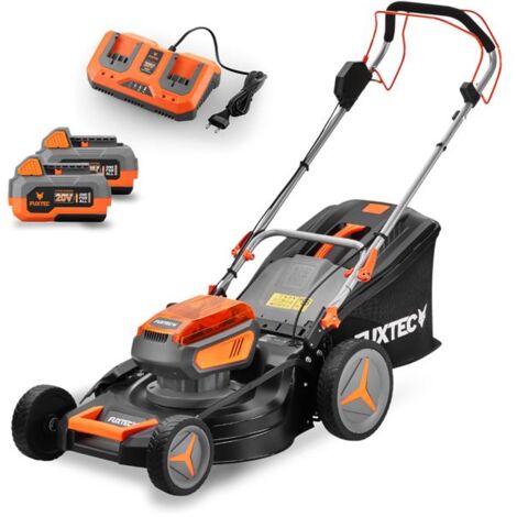 FUXTEC 40V Akku Rasenmäher FX-E2RM46 mit 2x20V Akku 4Ah und Ladegerät – 46cm Schnittbreite