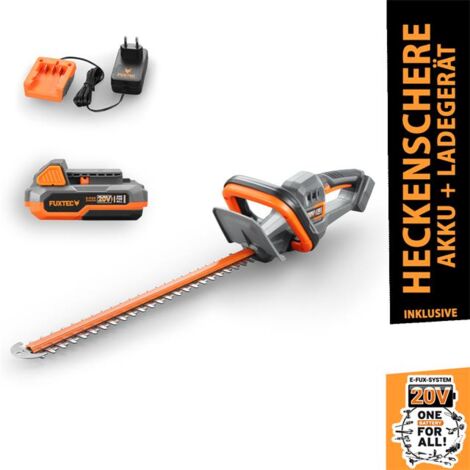 [NEUWERTIG] FUXTEC Heckenschere 20V inkl. Akku FX-E1HS20 Elektrischer Heckentrimmer mit Li-Ionen Batterie und Ladegerät – Schnittlänge 52 cm (1/5)