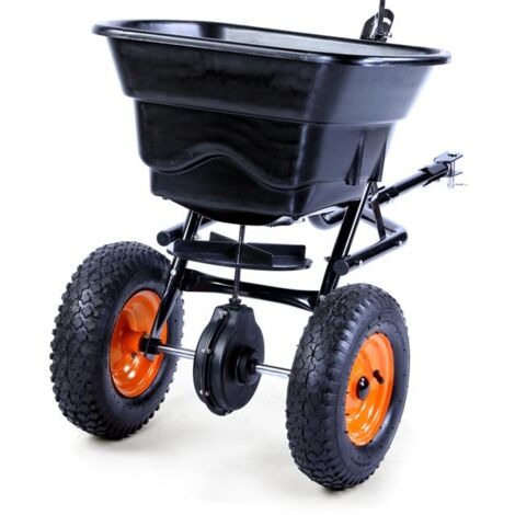 [NEUWERTIG] FUXTEC FX-GS36S Streuanhänger für 36kg Streugut - Salzstreuer mit Anhängerkupplung - Saatgutstreuer Düngerstreuer Handstreuer Streuwagen