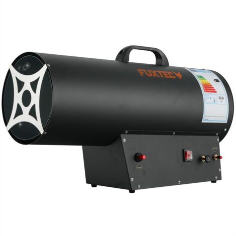 [NEUWERTIG] FUXTEC Gasheizgebläse GH51 – regulierbarer Gasheizstrahler 50kW mit Thermostat – Bauheizer/Gasheizer 650 m³/h Luftdurchsatz Heizgebläse inkl. Druckminderer & Überhitzungsschutz