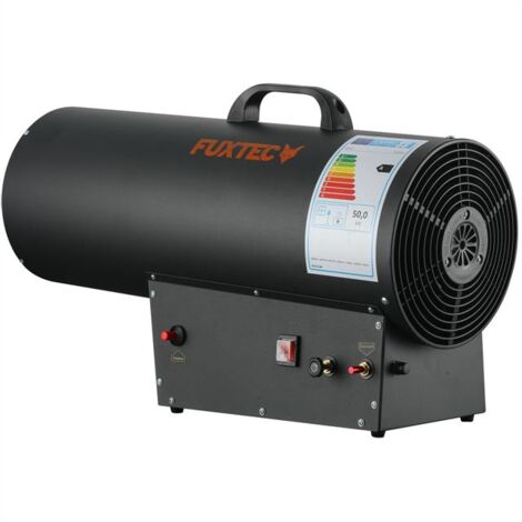 [NEUWERTIG] FUXTEC Gasheizgebläse GH51 – regulierbarer Gasheizstrahler 50kW mit Thermostat – Bauheizer/Gasheizer 650 m³/h Luftdurchsatz Heizgebläse inkl. Druckminderer & Überhitzungsschutz