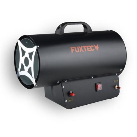 [NEUWERTIG] FUXTEC Gas Heizgebläse GH33 - Gasheizstrahler 33kW mit Thermostat – Bauheizer 650 m³/h Luftdurchsatz Heizkanone inkl. Druckminderer & Überhitzungsschutz