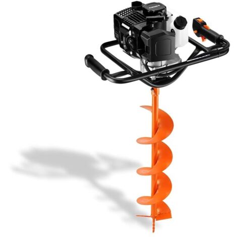 FUXTEC Benzin Erdbohrer FX-EB143ECO, Erdlochbohrer inkl. 2 Bohraufsätzen, 42,7 cm³, 100/150 mm Bohrer, Fliehkraftkupplung, ergonomische Konstruktion, 8.5 kg