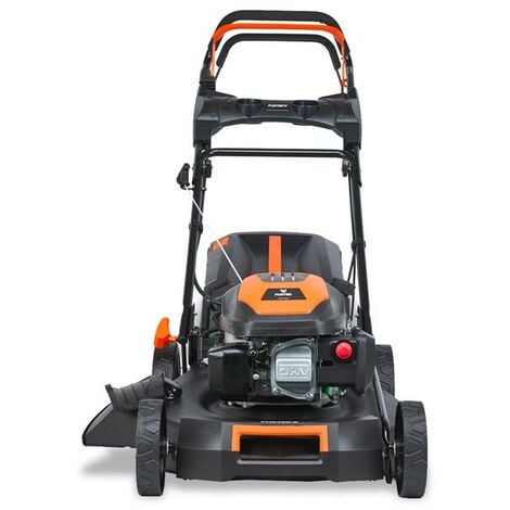 FUXTEC 4in1 Benzin Rasenmäher FX-RM5170eS mit E-Start - 4PS/2,9kW  51cm Schnittbreite & Höhenverstellung 25mm-75mm  4-Takt mit Hinterradantrieb - 60L Grasfangkorb, Mulchfunktion & Seitenauswurf