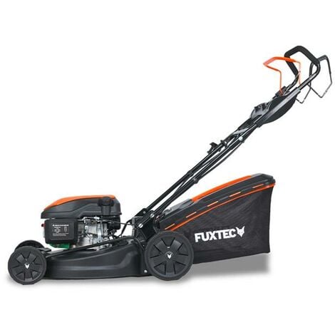 FUXTEC 4in1 Benzin Rasenmäher FX-RM5170eS mit E-Start - 4PS/2,9kW  51cm Schnittbreite & Höhenverstellung 25mm-75mm  4-Takt mit Hinterradantrieb - 60L Grasfangkorb, Mulchfunktion & Seitenauswurf