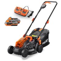 FUXTEC Akku Rasenmäher 40V (2x20V) E1RM20 inkl. 2x20V Li-Ion Batterie 2Ah & Doppel-Ladegerät – Schnittbreite 33cm, Variable Schnitthöhe