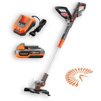 FUXTEC Rasentrimmer mit Akku 20V FX-E1RT20 Elektrische Motorsense inkl. 2Ah Li-Ionen Batterie & Ladegerät – Schnittbreite 25 cm