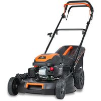 FUXTEC 4in1 Benzin Rasenmäher FX-RM5170-4PS/2,9kW 51cm Schnittbreite & 7-stufige Höhenverstellung 25mm-75mm 4-Takt Mäher mit Hinterradantrieb - 60L Grasfangkorb, Mulchfunktion & Seitenauswurf