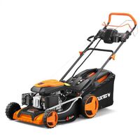 FUXTEC 4in1 Benzin Rasenmäher FX-RM5196eS mit E-Start - 6PS/4,4kW 51cm Schnittbreite & Höhenverstellung 25mm-75mm 4-Takt mit Hinterradantrieb - 60L Grasfangkorb, Mulchfunktion & Seitenauswurf