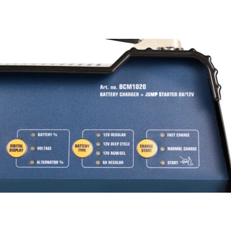 FERM Cargador de batería 6V/12V