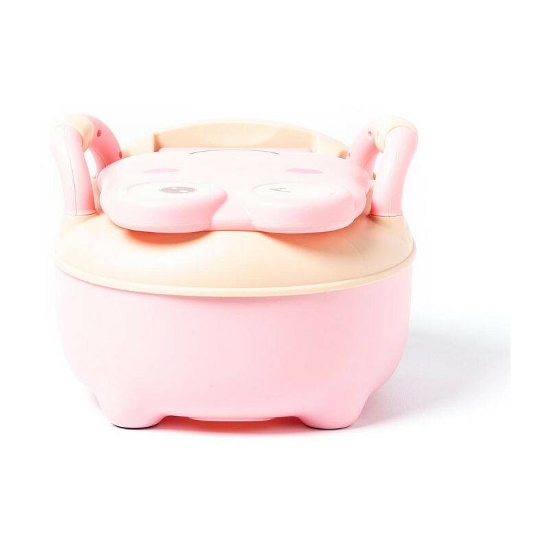 Toilette Enfant en PP Pot pour Bébé Toilette de Simulation Charge Max.30KG  Rose - Costway