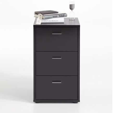 Nachttisch  Nachtkommode mit 3 Schubladen  Nachtschrank Schwarz FNTDX550513 MaisonChic