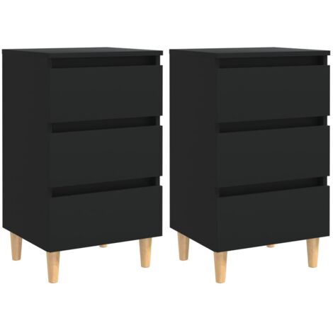 Furologee Nachttische Set (2 Stück) – Mit 2 Stoffschubladen, Haken & Ablage, Schwarze Eiche Optik, Für Schlafzimmer & Wohnzimmer